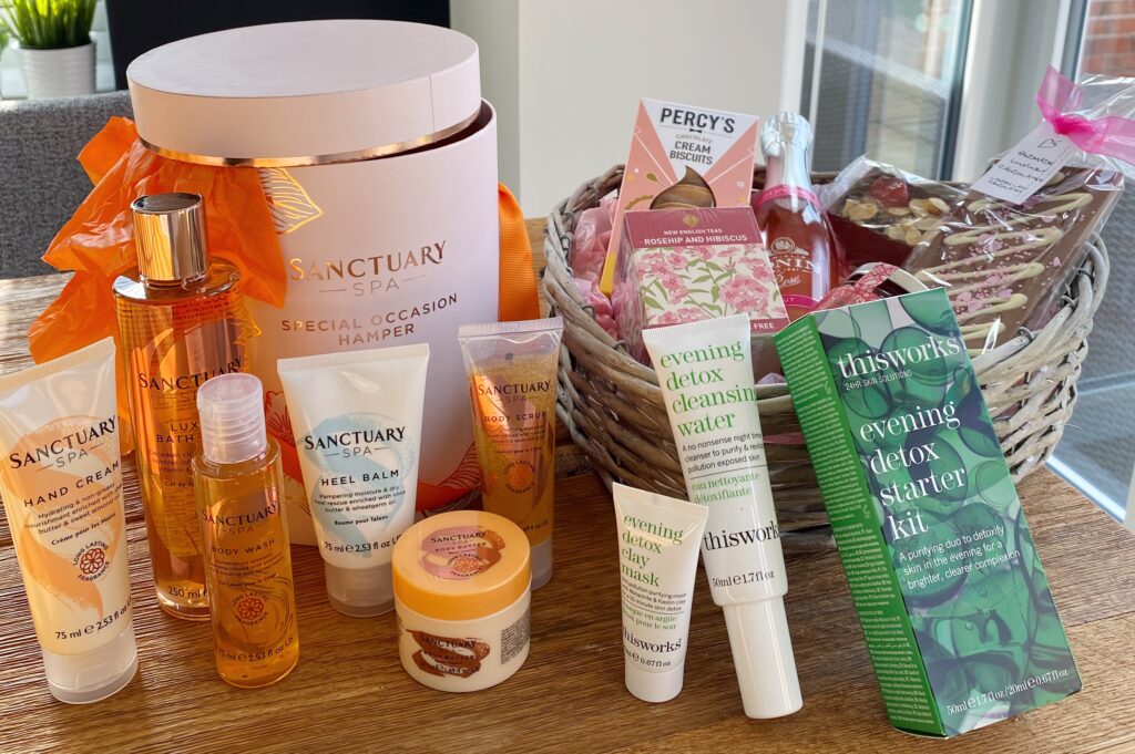 An array of beauty products and skincare hampers for Mothers Day gifting